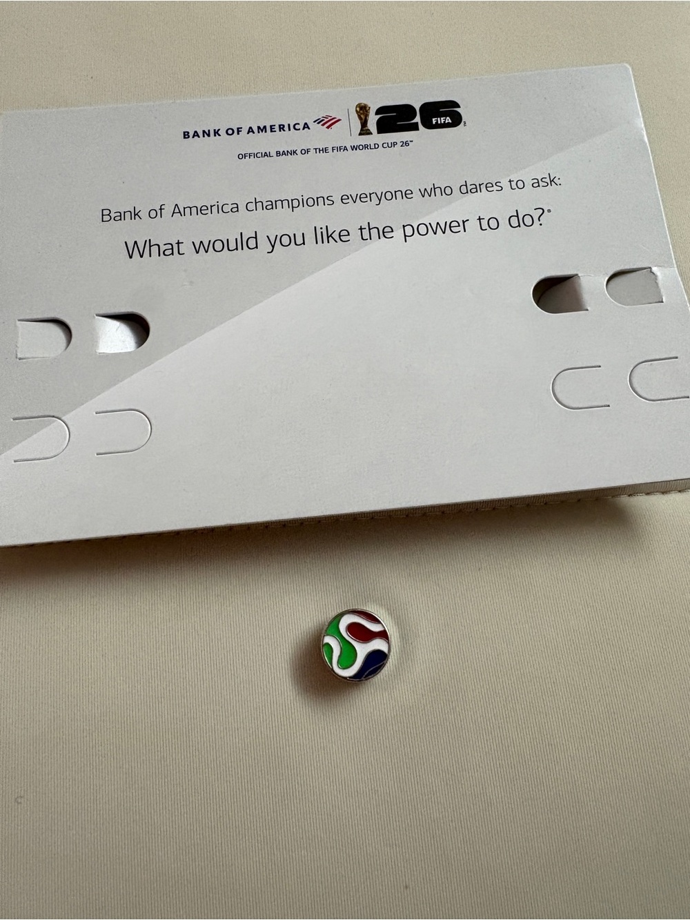 Bank of America FIFA World Cup 26 soccer ball Charm